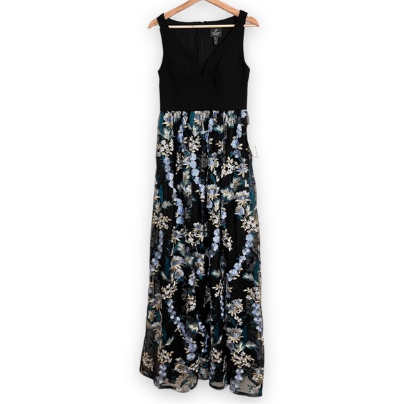 ADRIANNA PAPELL Embroidered Mesh Gown NWT Size 4 - Picture 3 of 10